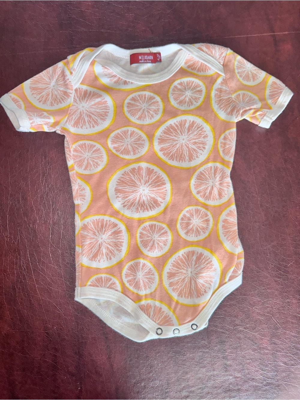 MilkBarn Pink Citrus Print Baby One-Piece